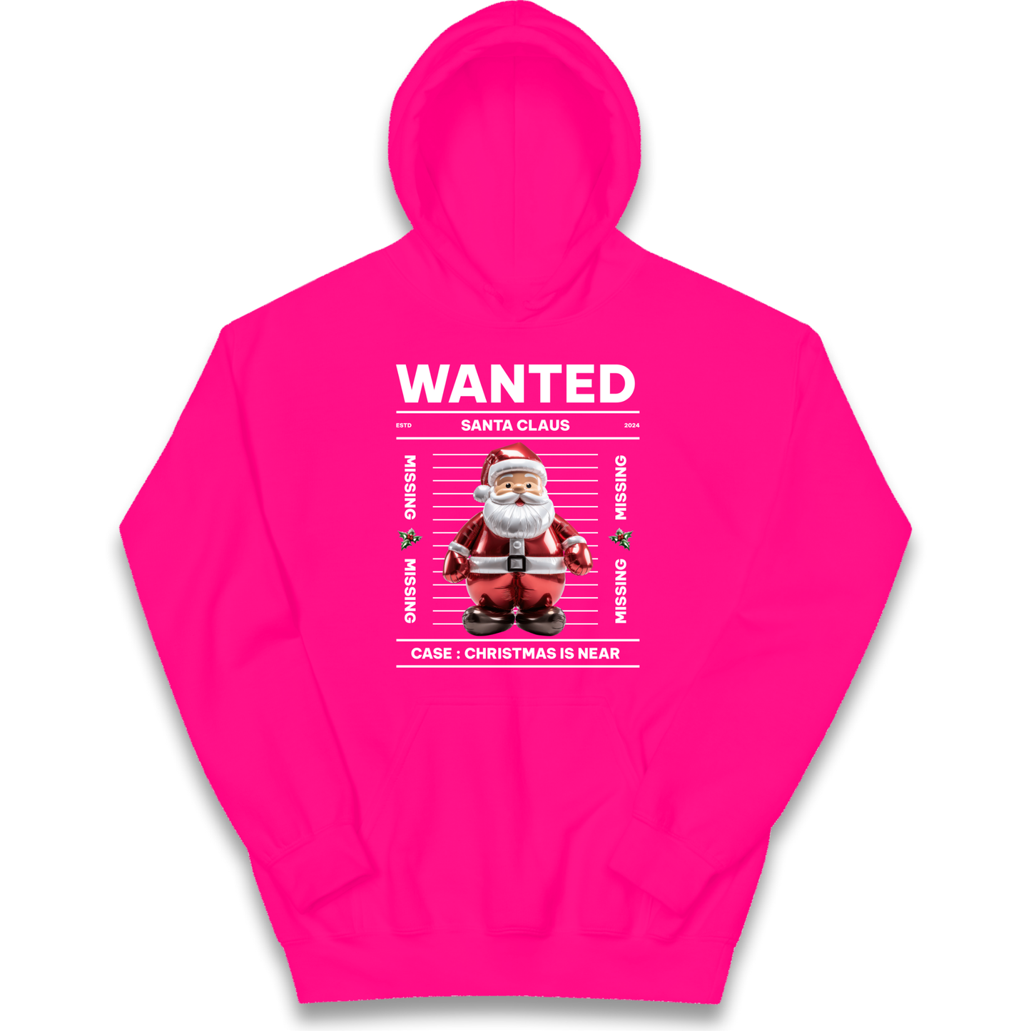 Wanted Santa Claus Christmas kids hoodie