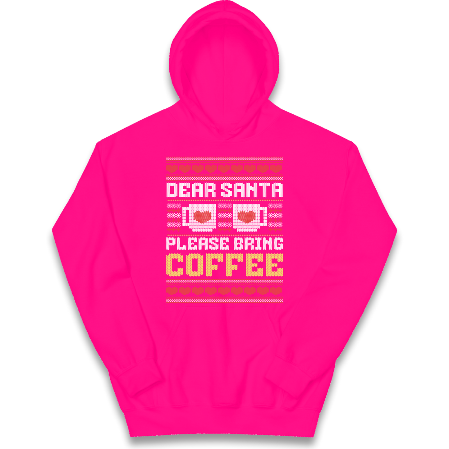 Dear Santa Please Bring Coffee kids hoodie
