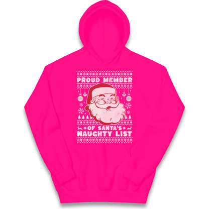Proud Member Of Santas Naughty List Christmas kids hoodie