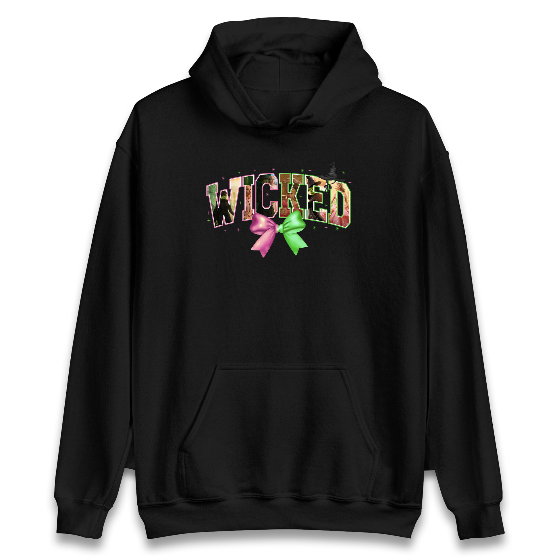 Wicked pink and green Bow Hoodie