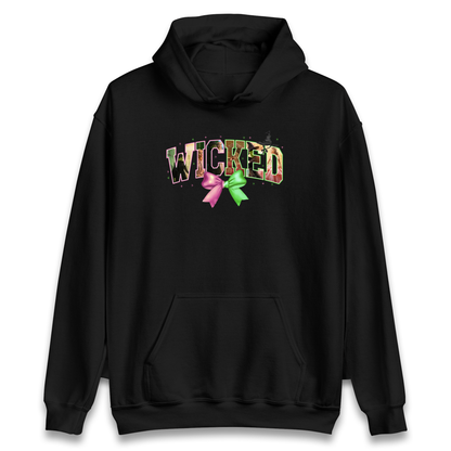 Wicked pink and green Bow Hoodie