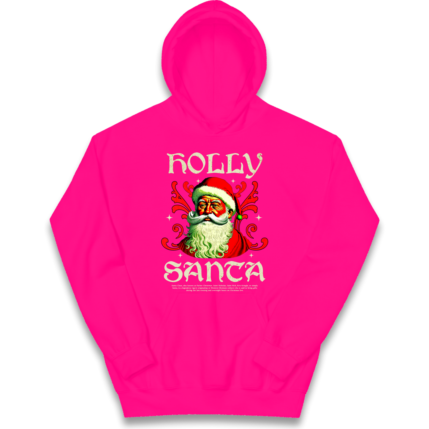Holly Santa Christmas kids hoodie