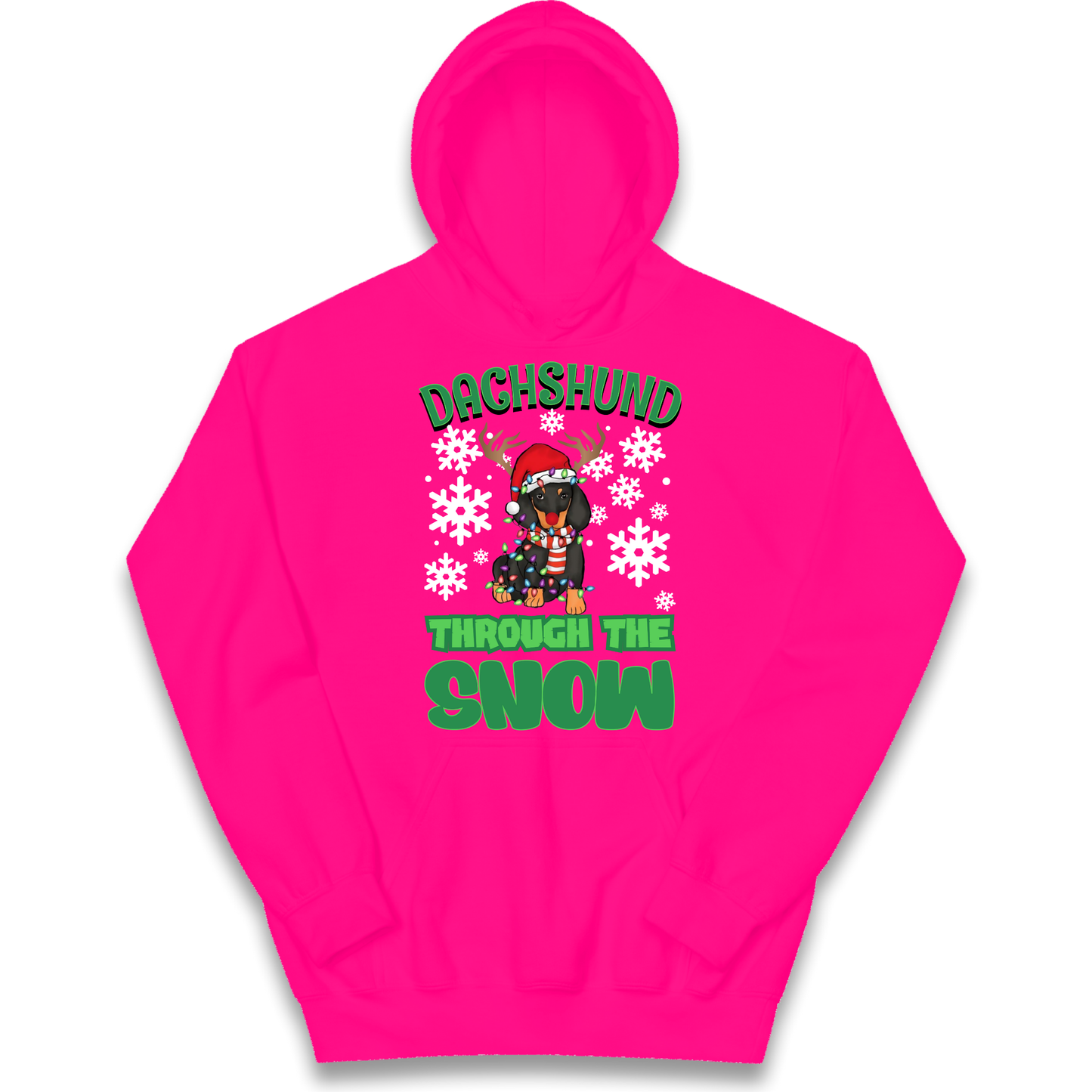 Dachshund Through The Snow Christmas kids hoodie