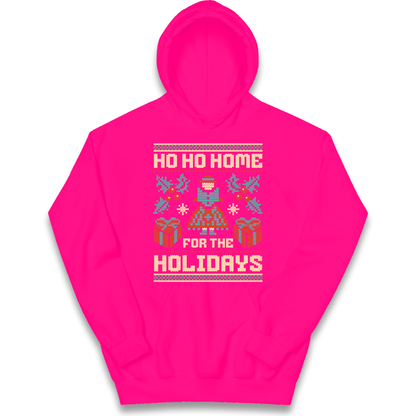HO HO Home For the Holidays Christmas kids hoodie
