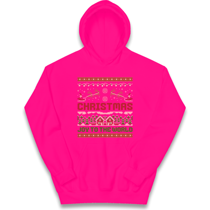 Christmas Joy to the World Christmas kids hoodie