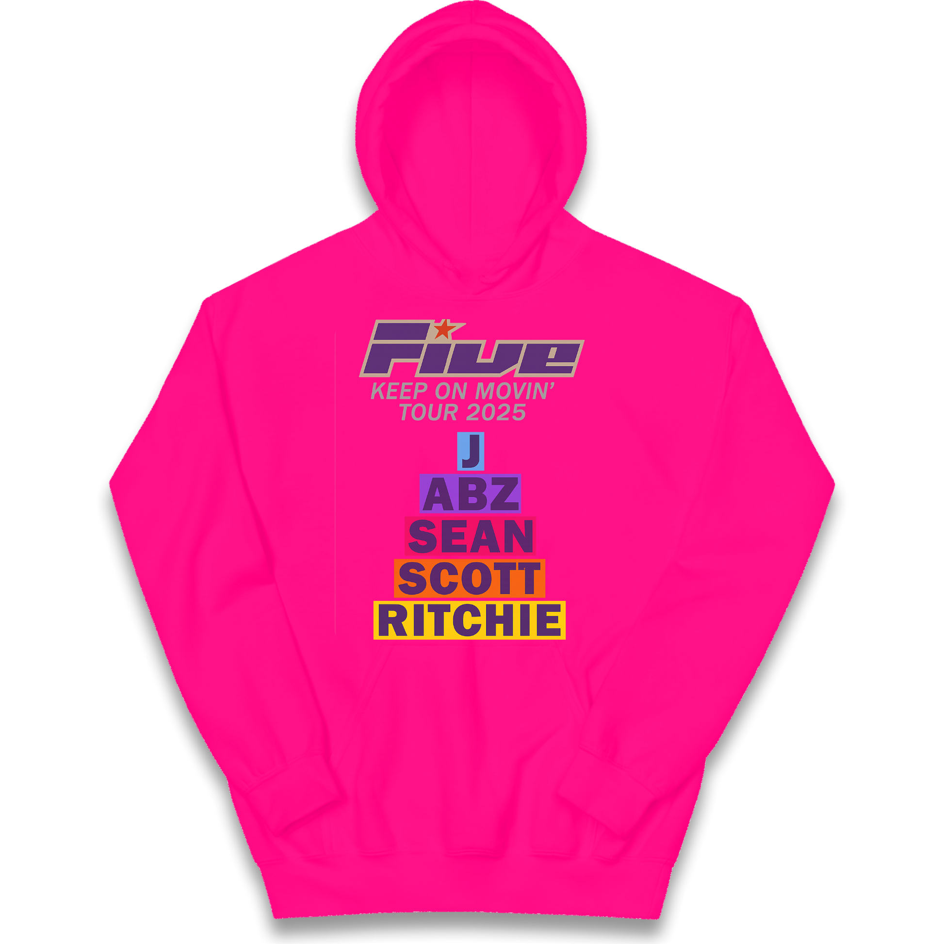 Five Keep On Movin' Tour 2025 kids hoodie