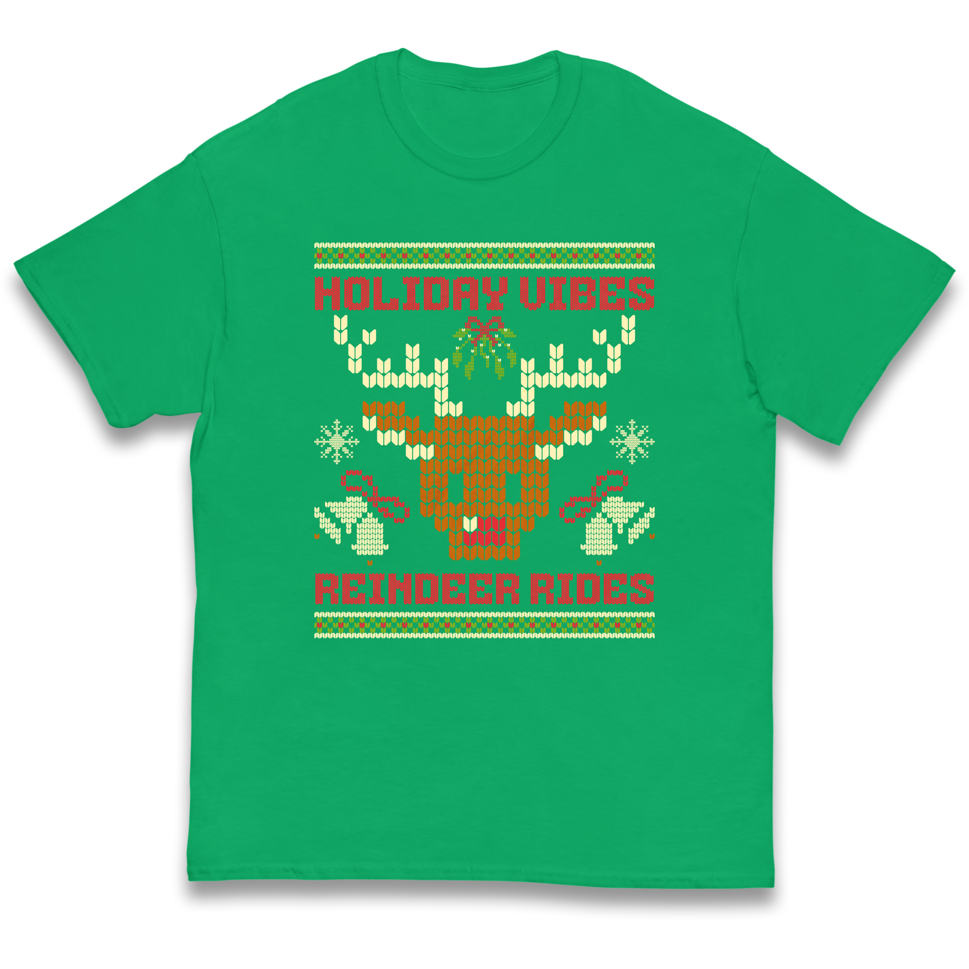 Holiday Vibes Reindeer Rides Christmas kids t shirt