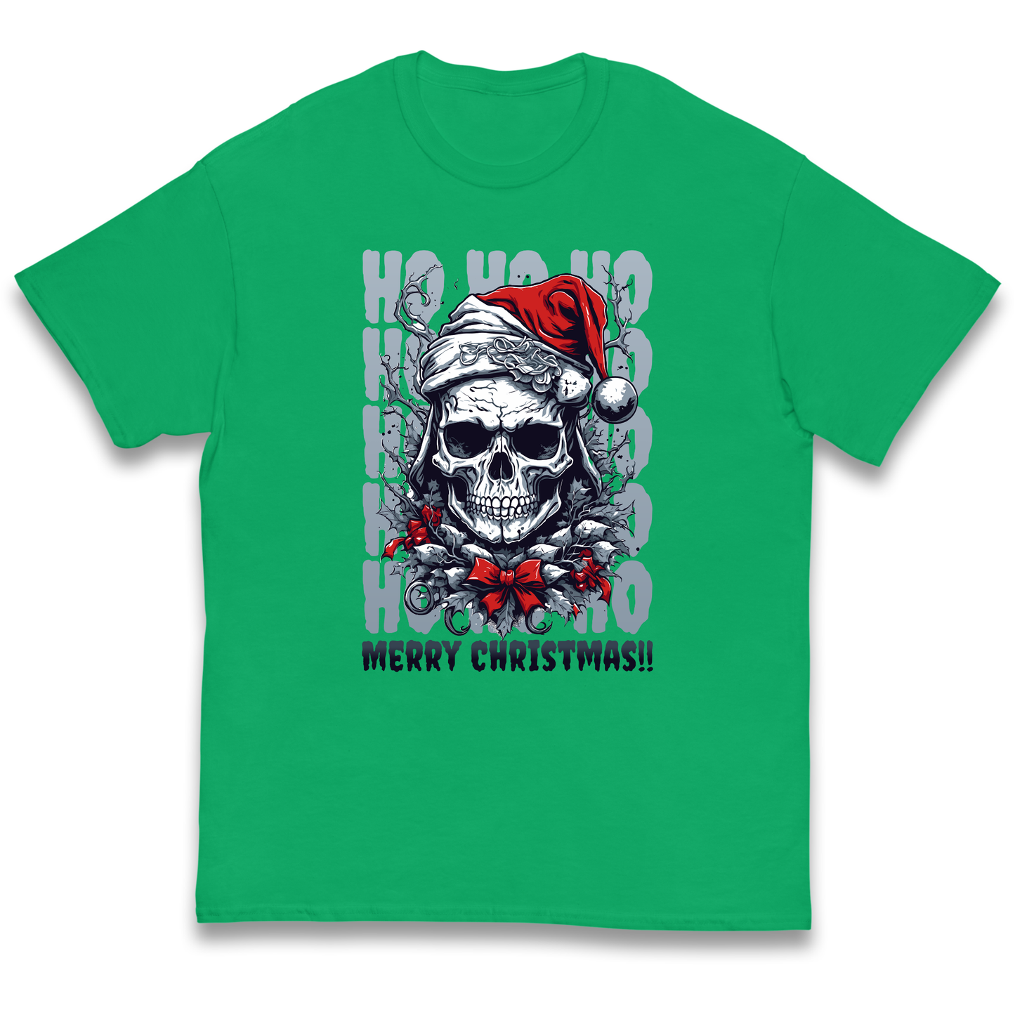 HO HO HO Santa Skelington Christmas kids t shirt