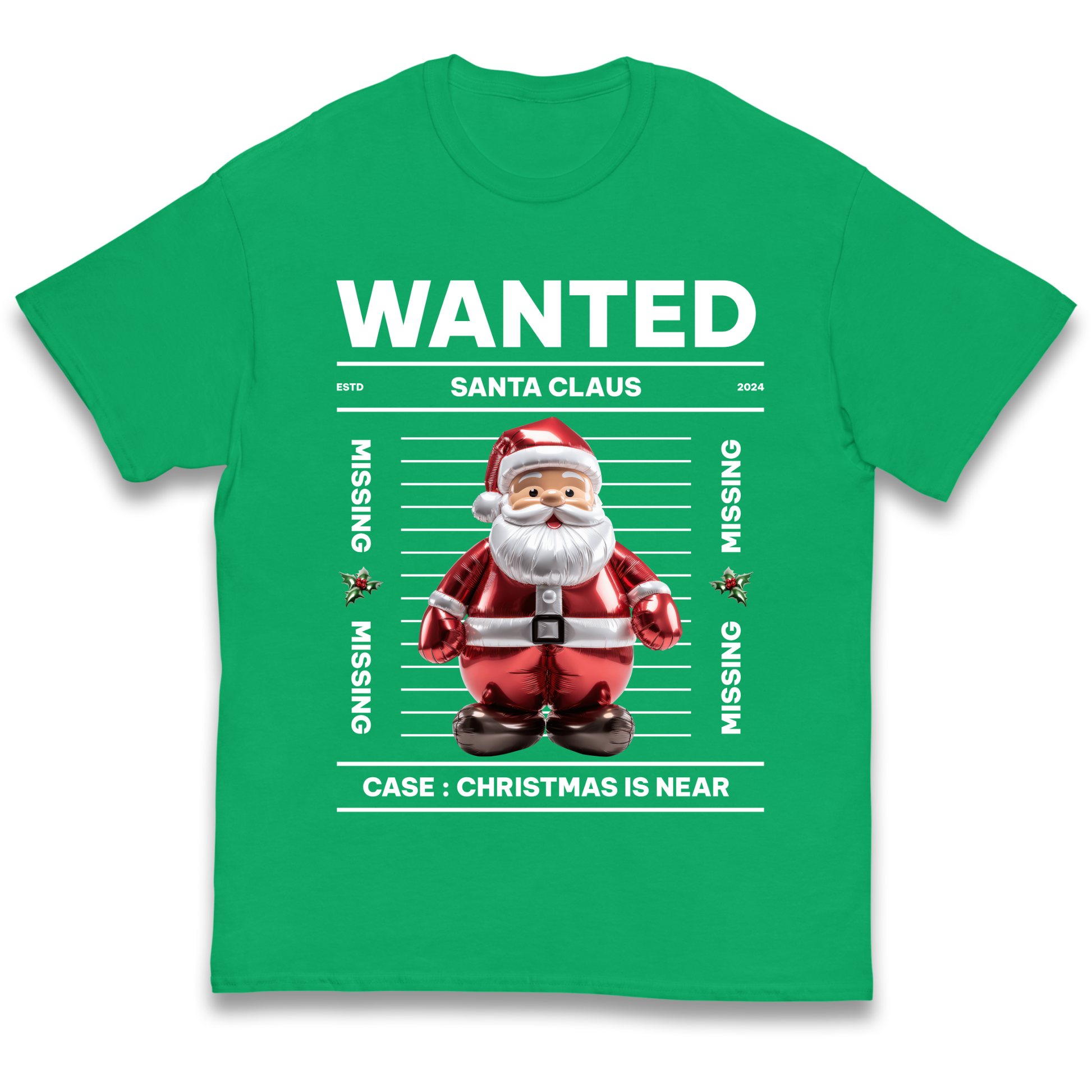 Wanted Santa Claus Christmas kids t shirt