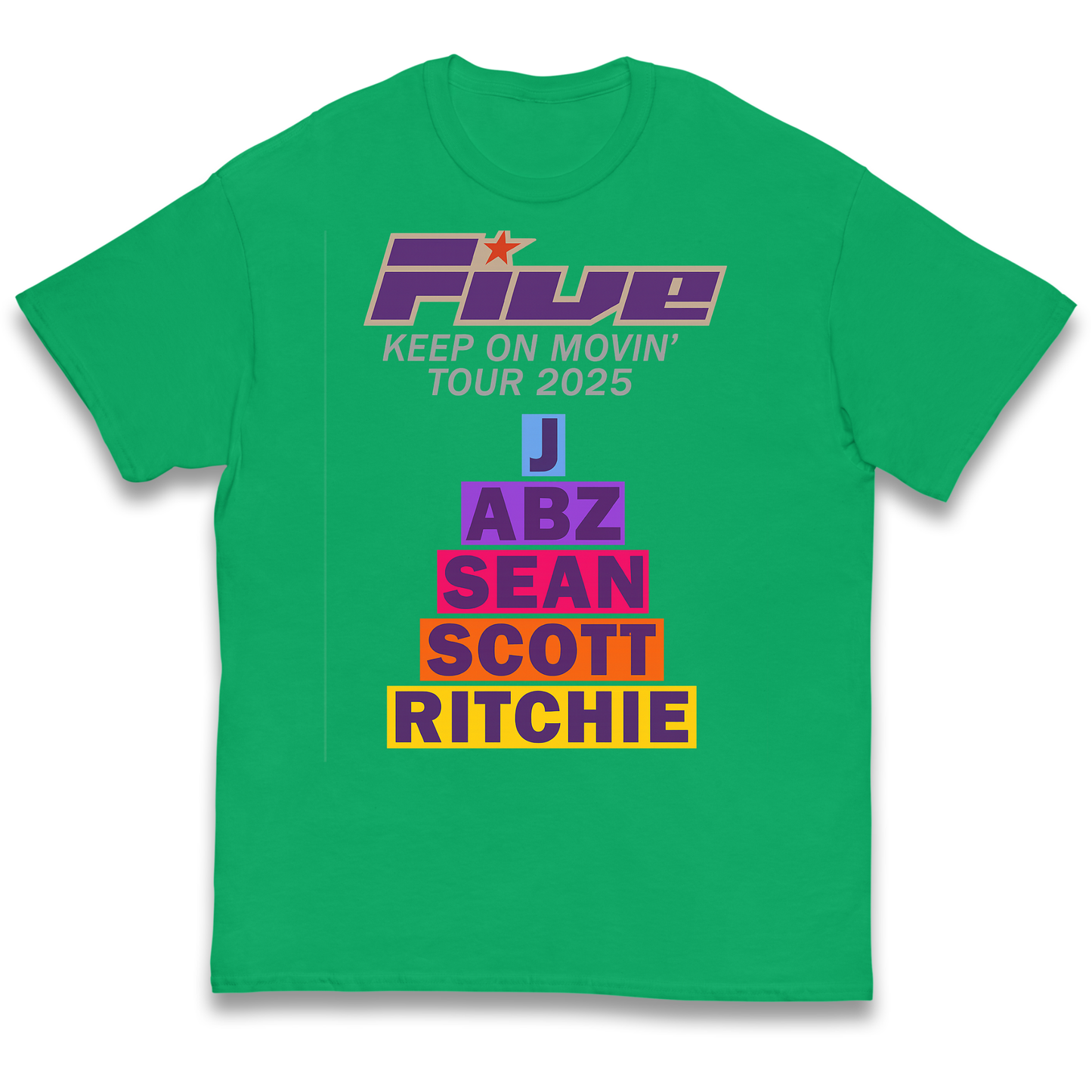 Five Keep On Movin' Tour 2025 kids t shirt