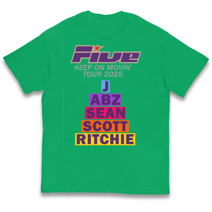 Five Keep On Movin' Tour 2025 kids t shirt