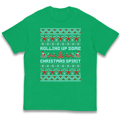 Rolling up Some Christmas Spirit kids t shirt