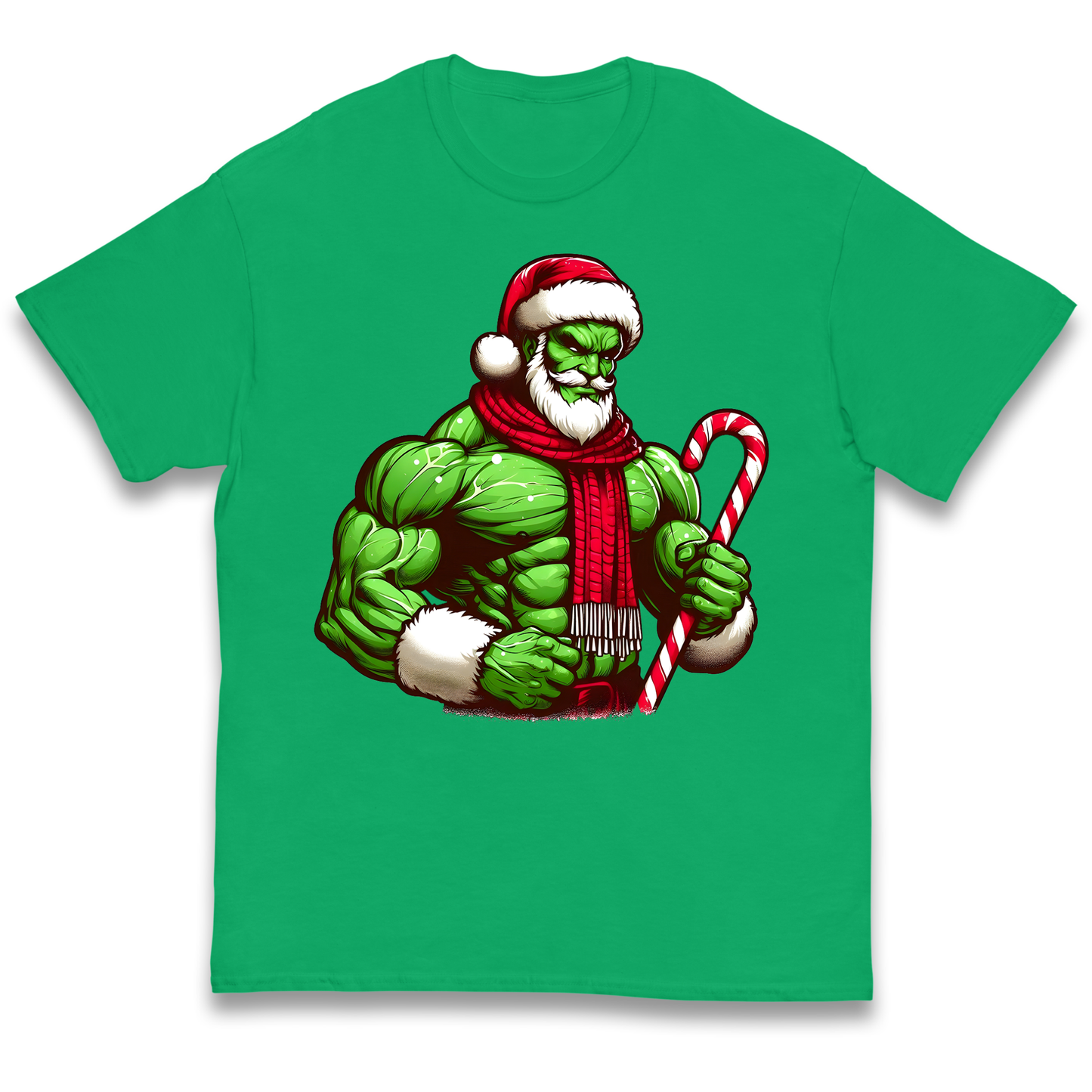 The Hulk Candy Cane Santa kids t shirt