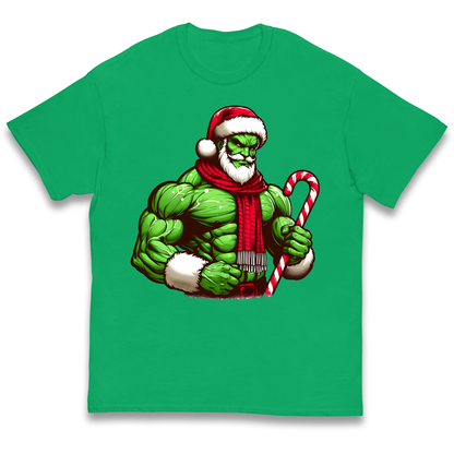 The Hulk Candy Cane Santa kids t shirt