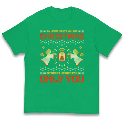 My Heart Wants You For Christmas Only You Christmas kids t shirt