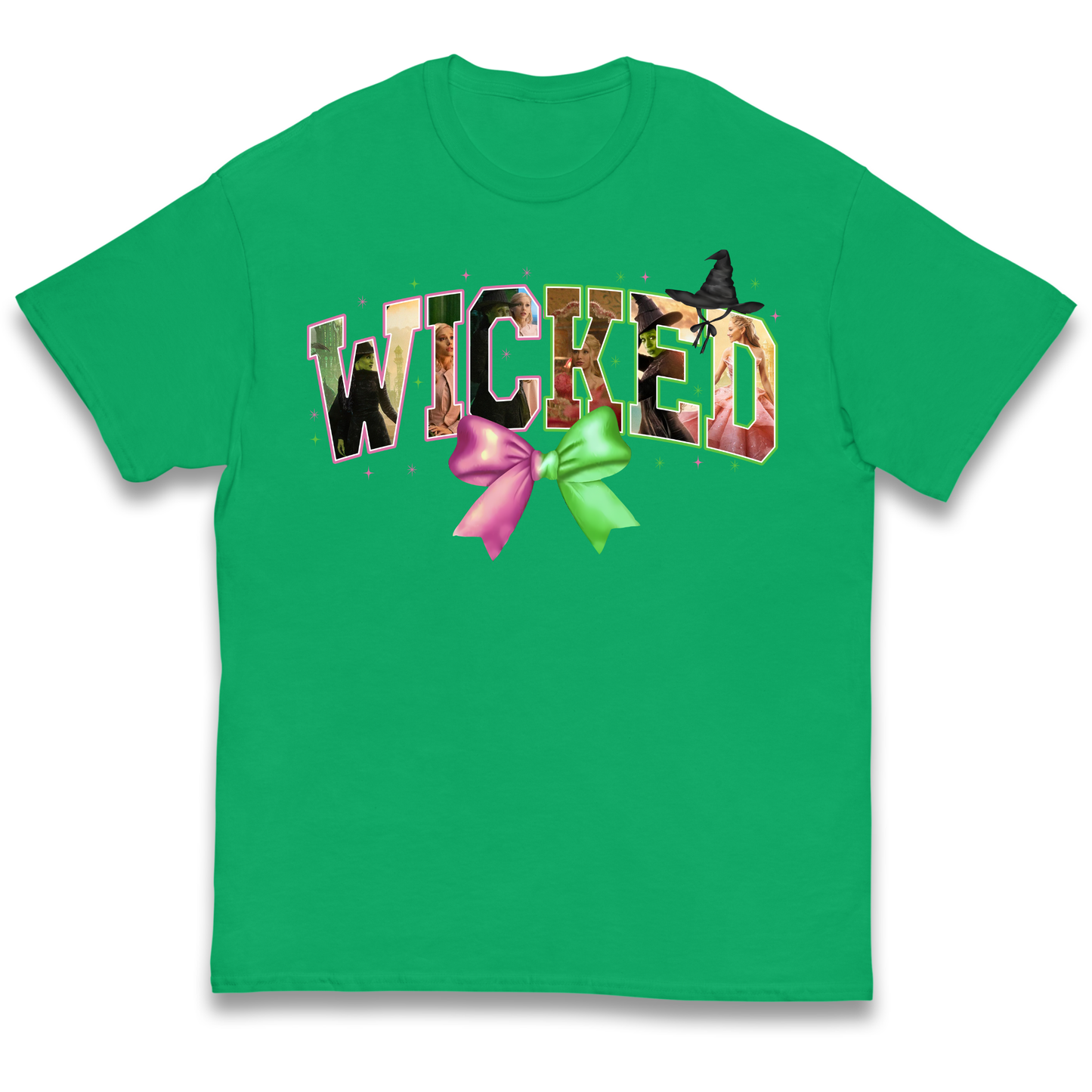 Wicked Pink and Green Bow Kids T Shirt 