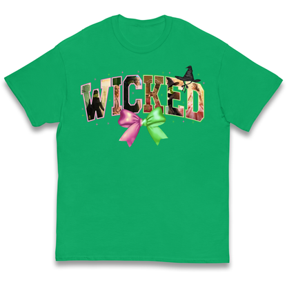 Wicked Pink and Green Bow Kids T Shirt 