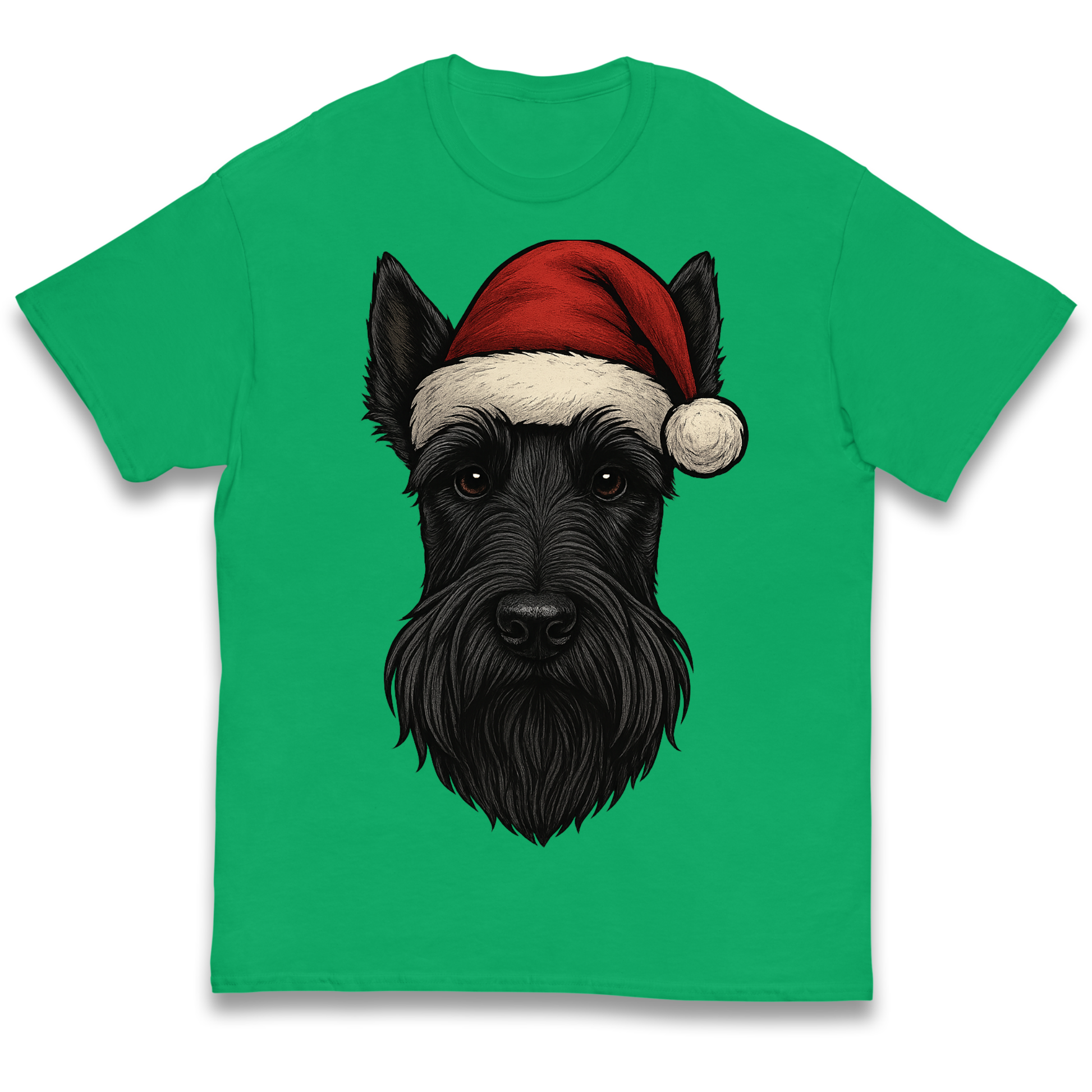 Scottish Terrier Face Christmas kids t shirt