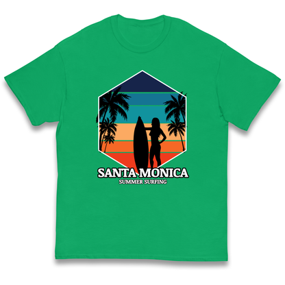 Santa Monica Summer Surfing kids t shirt
