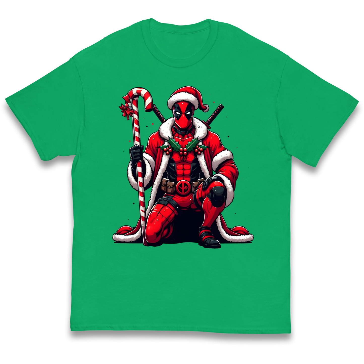 DeadPool Candy Cane Santa kids t shirt