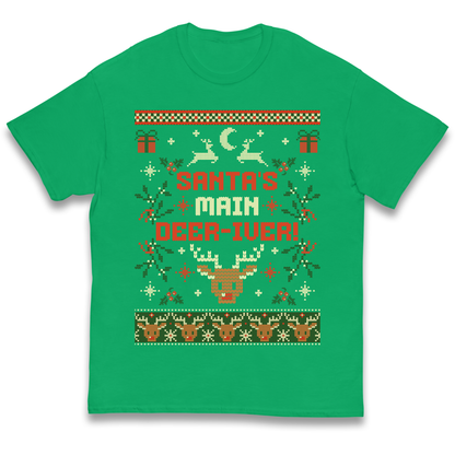 Santas Main Deer iver Christmas kids t shirt