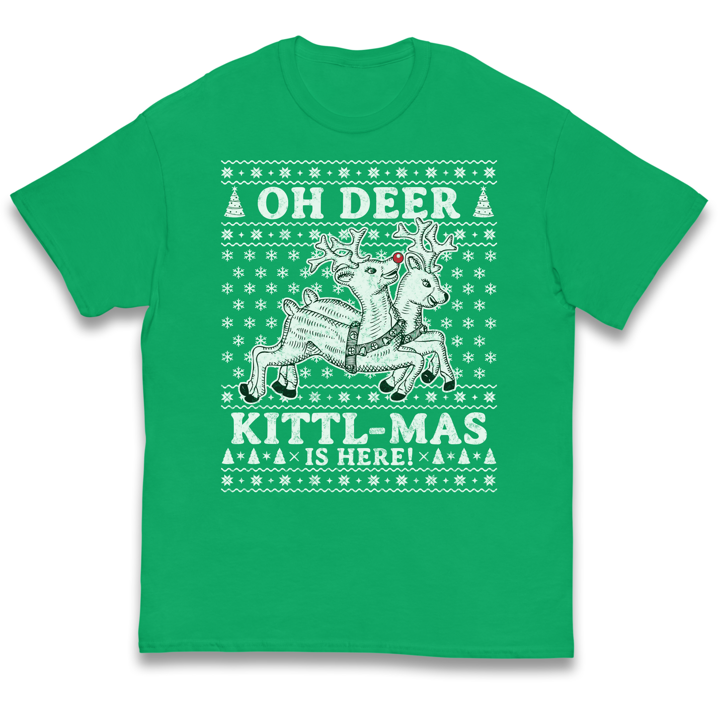 Oh Deer Kittl Mas Is Here Christmas kids t shirt