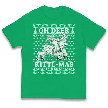 Oh Deer Kittl Mas Is Here Christmas kids t shirt