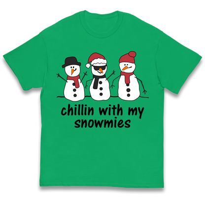 Chillin With My Snowmies kids t shirt