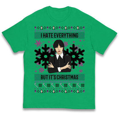 Wednesday addams Christmas Kids T Shirt