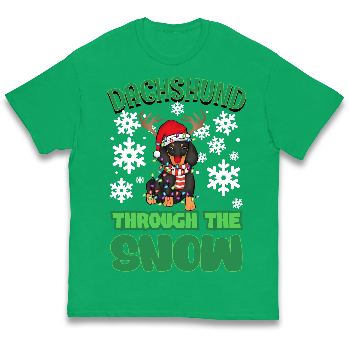 Dachshund Through The Snow Christmas kids t shirt