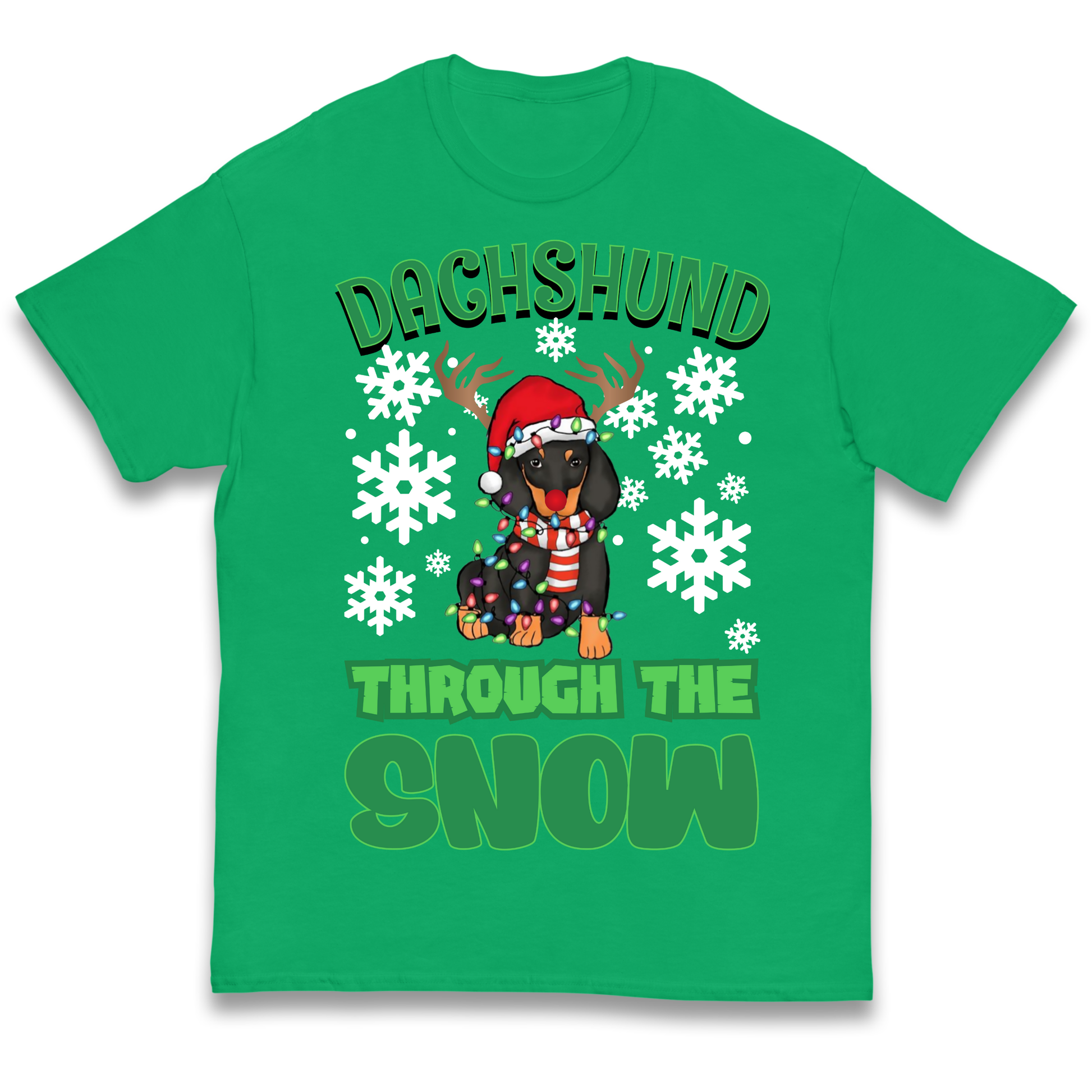 Dachshund Through The Snow Christmas kids t shirt
