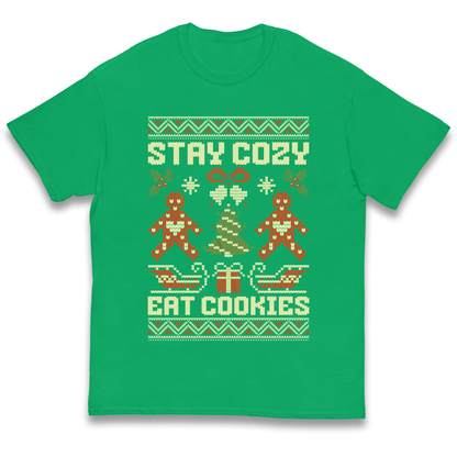 Stay Cozy Eat Cookies Christmas kids t shirt