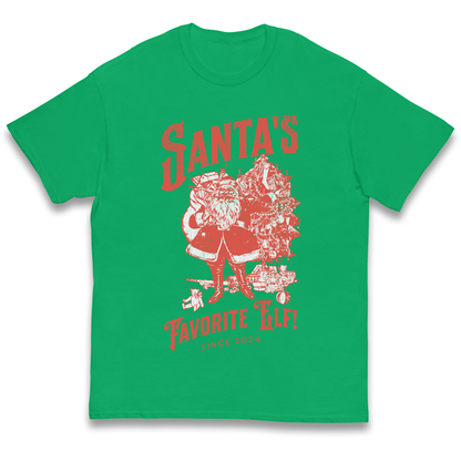 Santas Favourite Elf Christmas kids t shirt