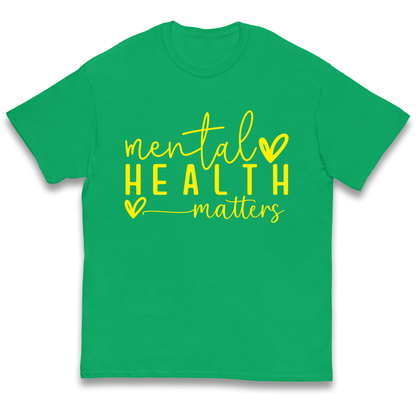 Yellow Mental Health kids t shirt
