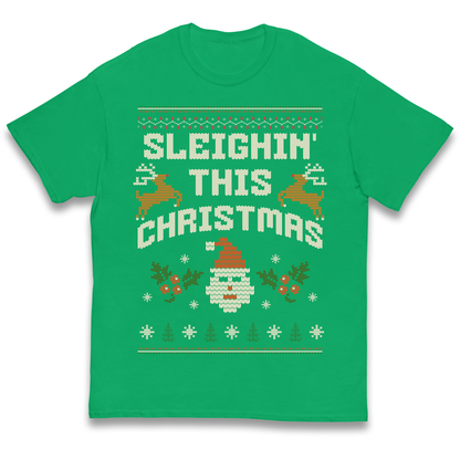 Sleighin This Christmas Christmas kids t shirt