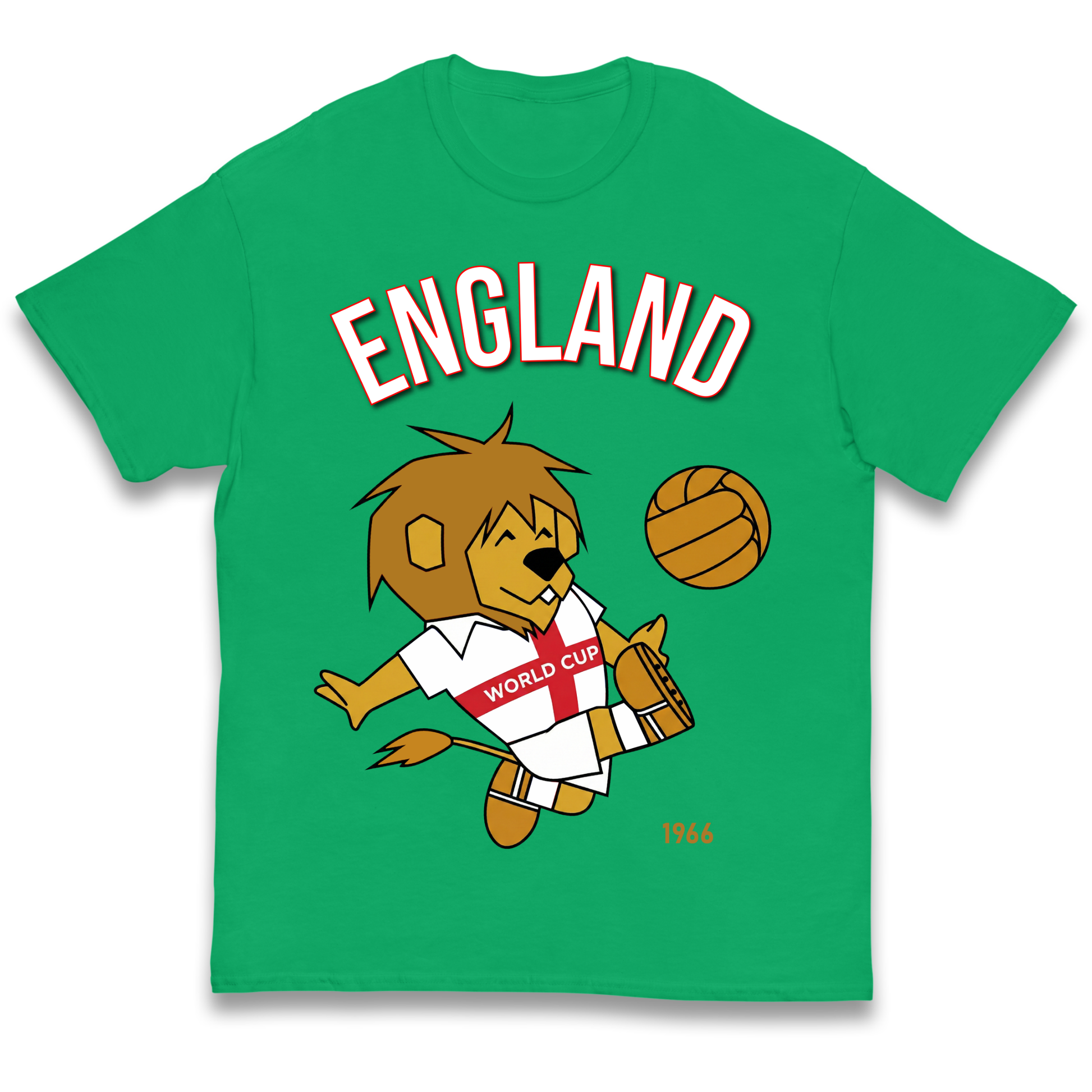 England World Cup Willie 1966 Football Kids T Shirt