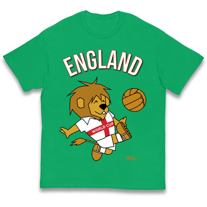England World Cup Willie 1966 Football Kids T Shirt