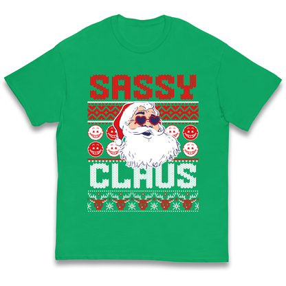 Sassy Claus Santa Christmas kids t shirt