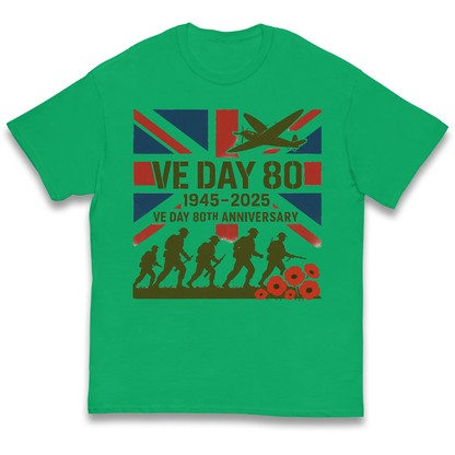 VE Day 80th Anniversary 1945 2025 kids t shirt