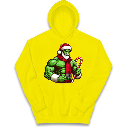 The Hulk Candy Cane Santa kids hoodie