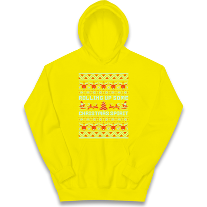 Rolling up Some Christmas Spirit kids hoodie