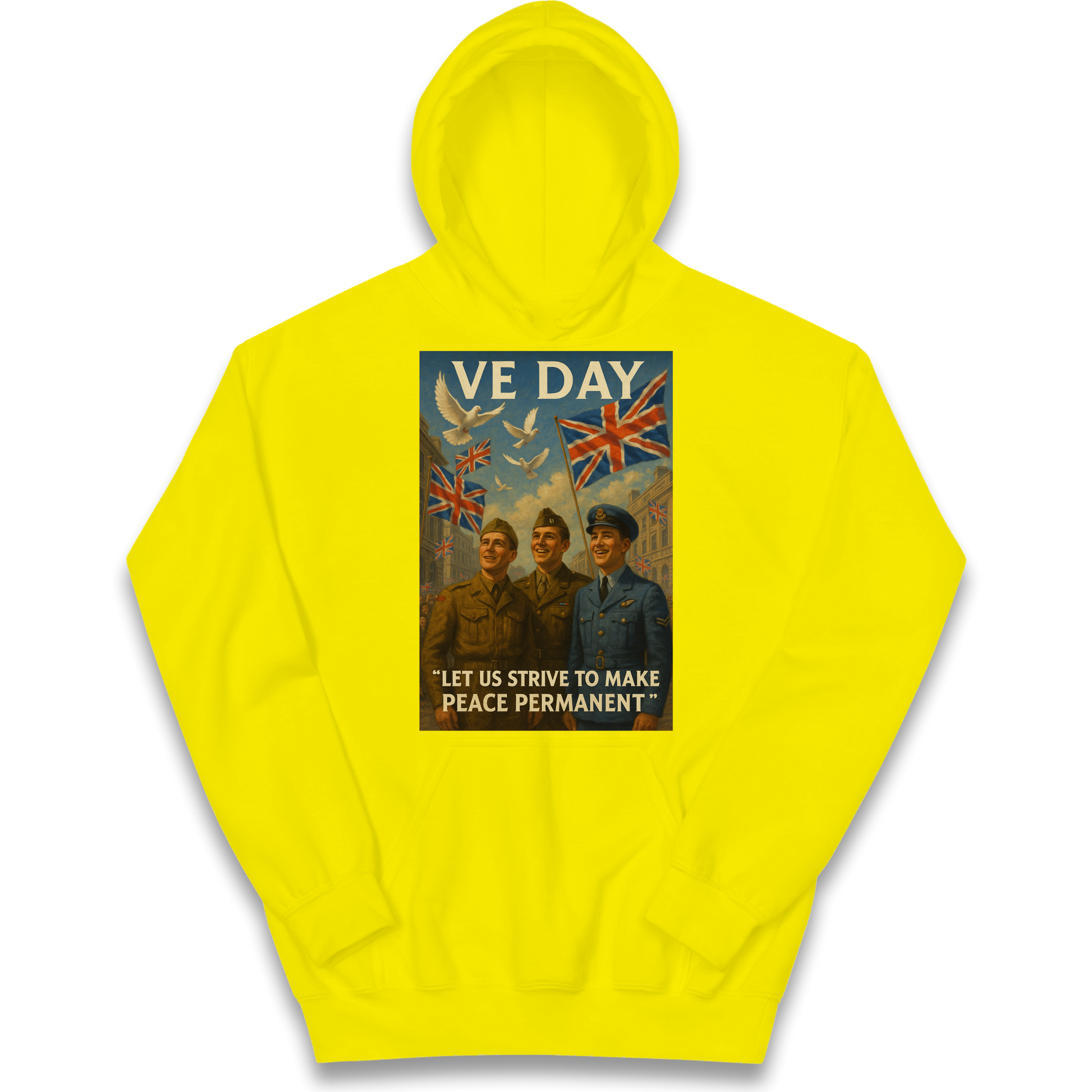 VE Day Let Us Strive to Make Peace Permanent kids hoodie