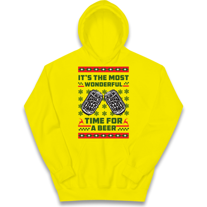 Its The Most Wonderful Time For A Beer Christmas kids hoodie