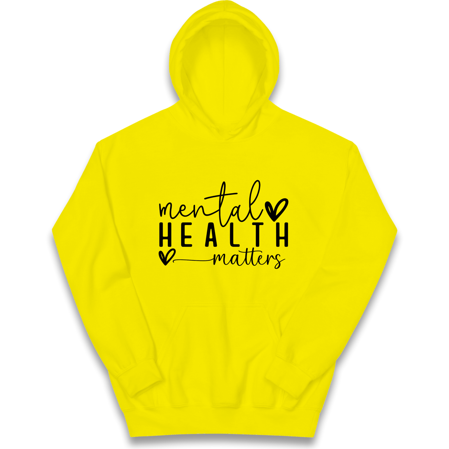 Yellow Mental Health kids hoodie