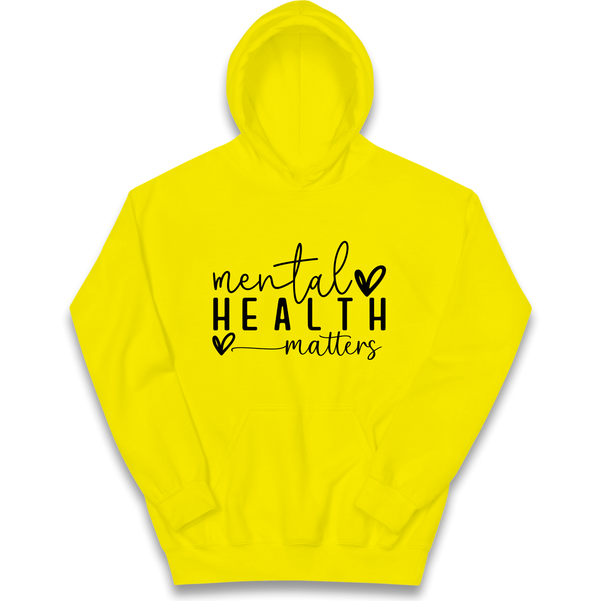 Yellow Mental Health kids hoodie