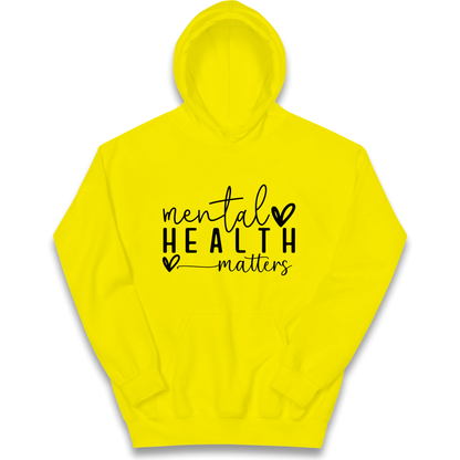 Yellow Mental Health kids hoodie