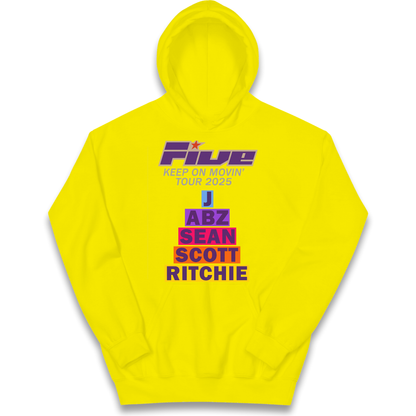 Five Keep On Movin' Tour 2025 kids hoodie