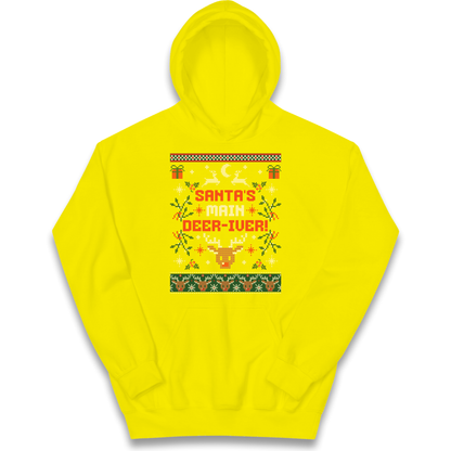 Santas Main Deer iver Christmas kids hoodie