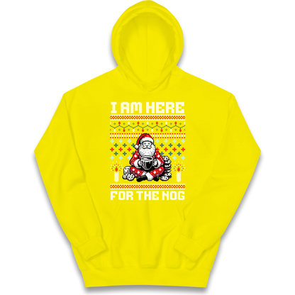 I am Here For The Nog Christmas kids hoodie