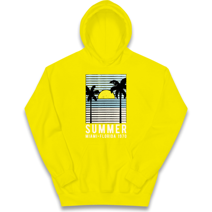 Summer Miami Florida 1970 kids hoodie